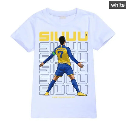 CR7 Cotton T Shirt for Teens, Toddler Boy Tee, Girl Tops, School Children Clothes