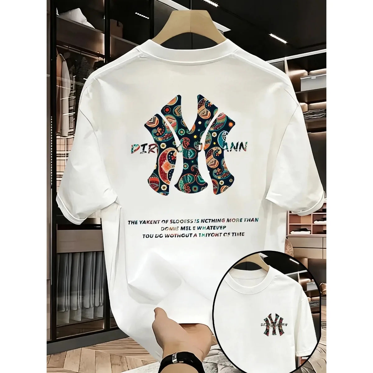 2026 New Trendy Street Printed Men's Short-sleeved T-shirt - A Street-style Comfortable Summer Loose Men's T-shirt