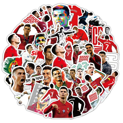 10/60PCS CR7 Stickers Cartoon Football Sticker Sports Graffiti Kids Toys Fans Gift Decoration Fridge Laptop Guitar Bike Decals