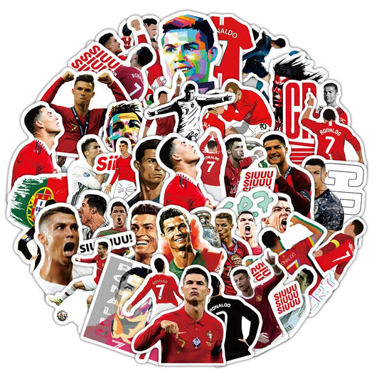 10/60PCS CR7 Stickers Cartoon Football Sticker Sports Graffiti Kids Toys Fans Gift Decoration Fridge Laptop Guitar Bike Decals