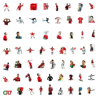 10/60PCS CR7 Stickers Cartoon Football Sticker Sports Graffiti Kids Toys Fans Gift Decoration Fridge Laptop Guitar Bike Decals