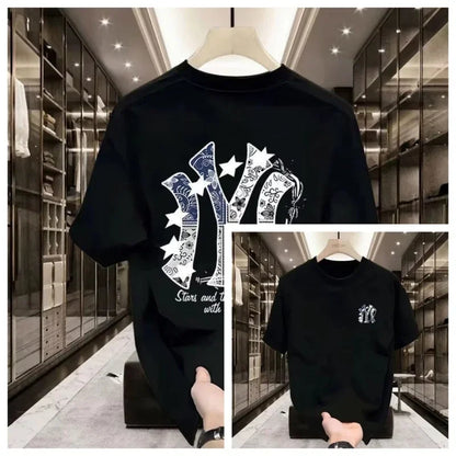2026 New Trendy Street Printed Men's Short-sleeved T-shirt - A Street-style Comfortable Summer Loose Men's T-shirt