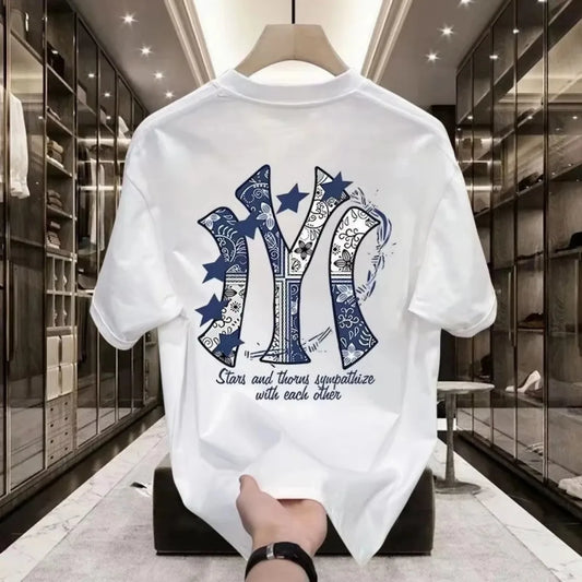 2026 New Trendy Street Printed Men's Short-sleeved T-shirt - A Street-style Comfortable Summer Loose Men's T-shirt