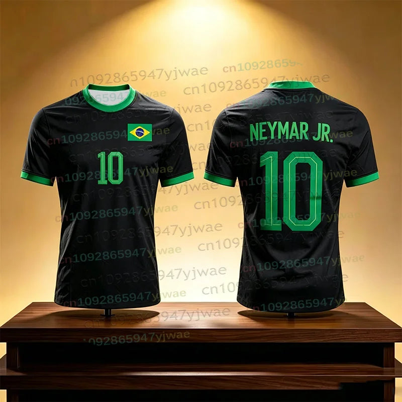 Neymar & VINI JR 3D Printed Football Jersey For Men Women Summer Fashion Sports Quick-dry Breathable Shorts Sleeve Soccer Tees