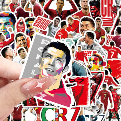 10/60PCS CR7 Stickers Cartoon Football Sticker Sports Graffiti Kids Toys Fans Gift Decoration Fridge Laptop Guitar Bike Decals