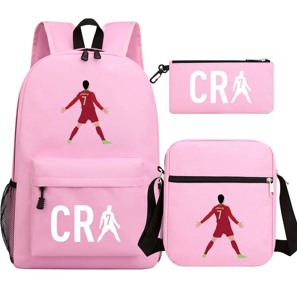 Football CR7 Cosplay School Bags School Backpack Laptop Teenager Boys Girls Schoolbags 3pcs/set