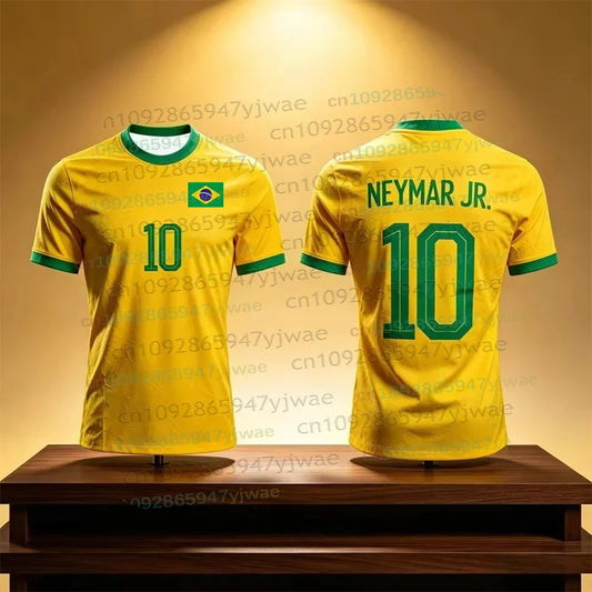 Neymar & VINI JR 3D Printed Football Jersey For Men Women Summer Fashion Sports Quick-dry Breathable Shorts Sleeve Soccer Tees