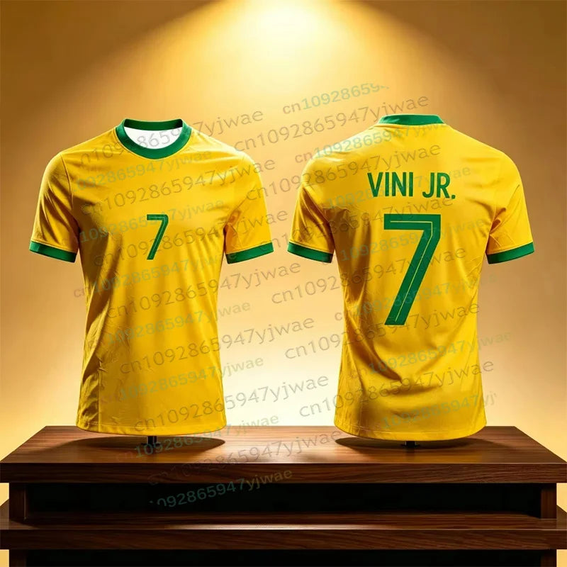 Neymar & VINI JR 3D Printed Football Jersey For Men Women Summer Fashion Sports Quick-dry Breathable Shorts Sleeve Soccer Tees