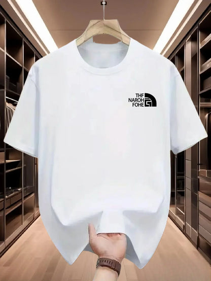 Summer 100% Cotton Men's Plain T Shirt Simple Pattern Print Comfortable Soft Breathable Fabric Suitable Daily Casual Wear