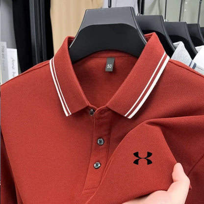 100% cotton men's short sleeved embroidered polo shirt sports brand striped top summer comfortable and breathable casual T-shirt