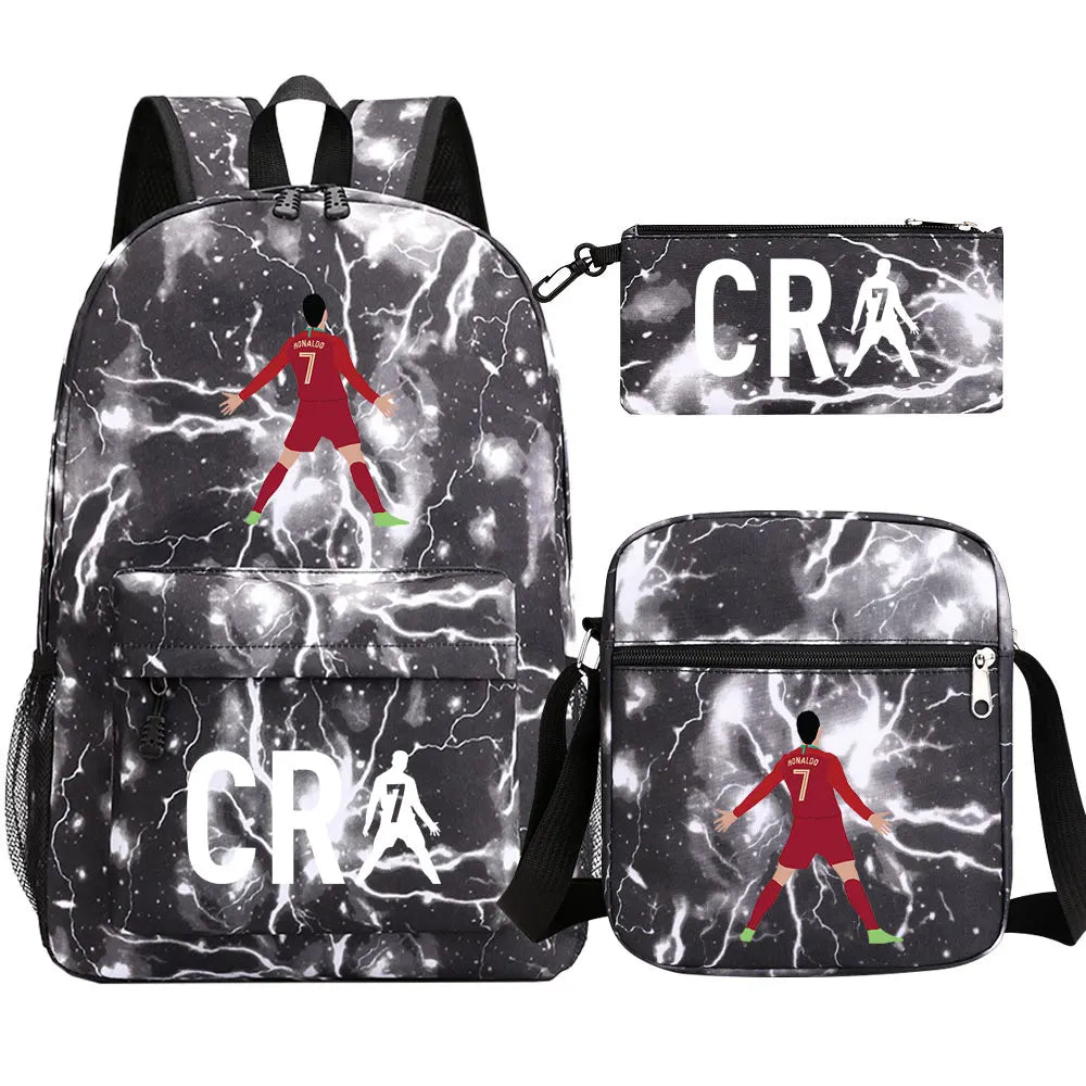 Football CR7 Cosplay School Bags School Backpack Laptop Teenager Boys Girls Schoolbags 3pcs/set