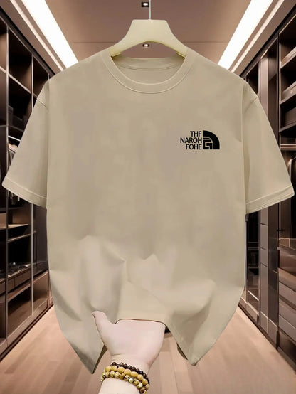 Summer 100% Cotton Men's Plain T Shirt Simple Pattern Print Comfortable Soft Breathable Fabric Suitable Daily Casual Wear