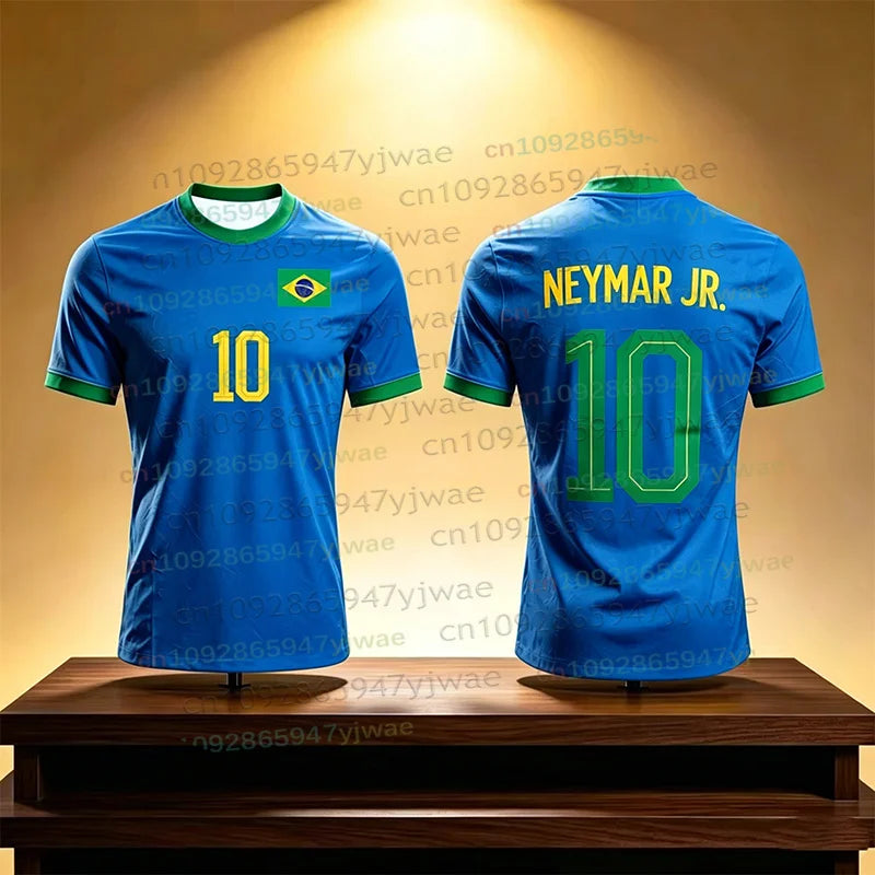 Neymar & VINI JR 3D Printed Football Jersey For Men Women Summer Fashion Sports Quick-dry Breathable Shorts Sleeve Soccer Tees