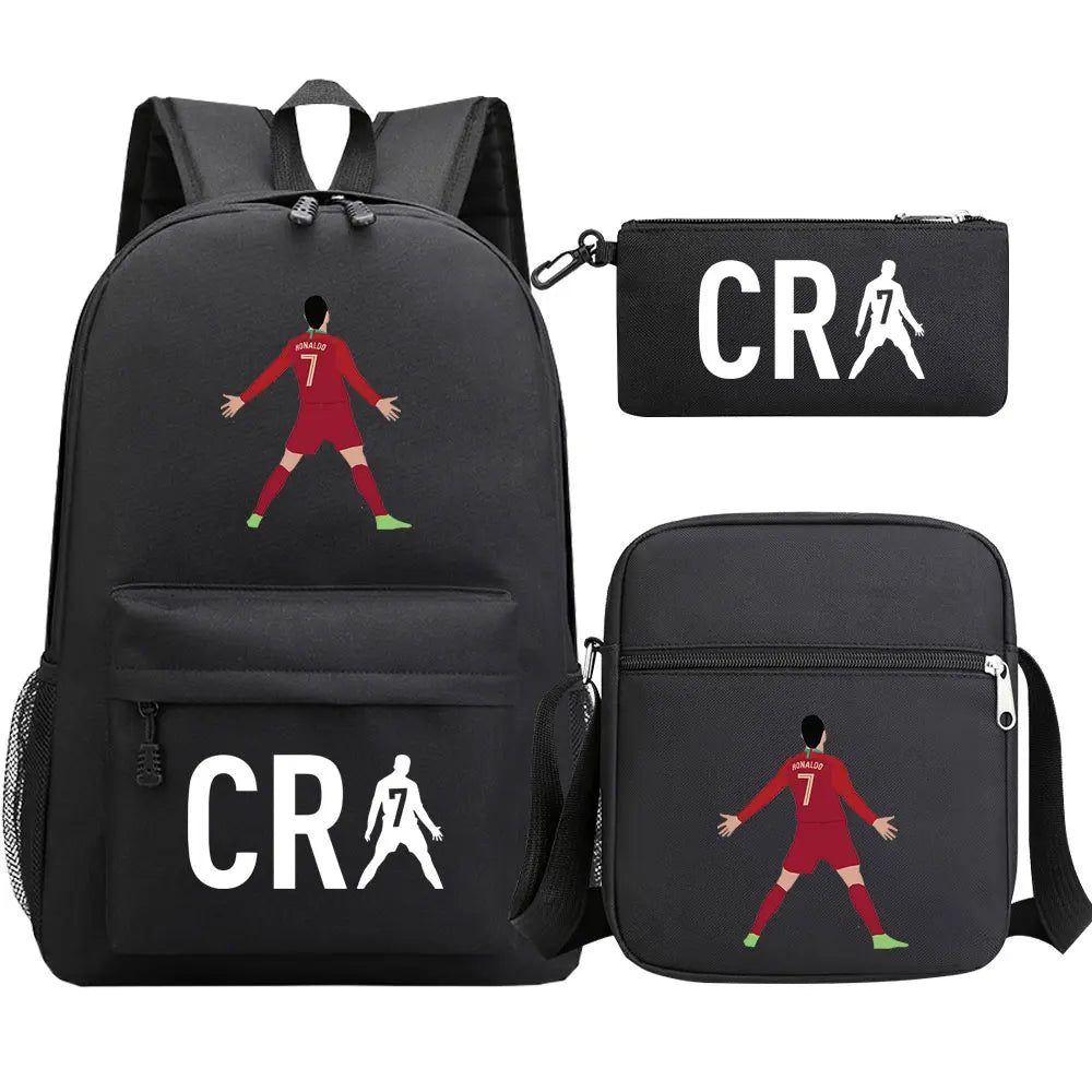 Football CR7 Cosplay School Bags School Backpack Laptop Teenager Boys Girls Schoolbags 3pcs/set