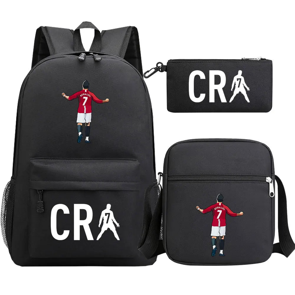 Football CR7 Cosplay School Bags School Backpack Laptop Teenager Boys Girls Schoolbags 3pcs/set